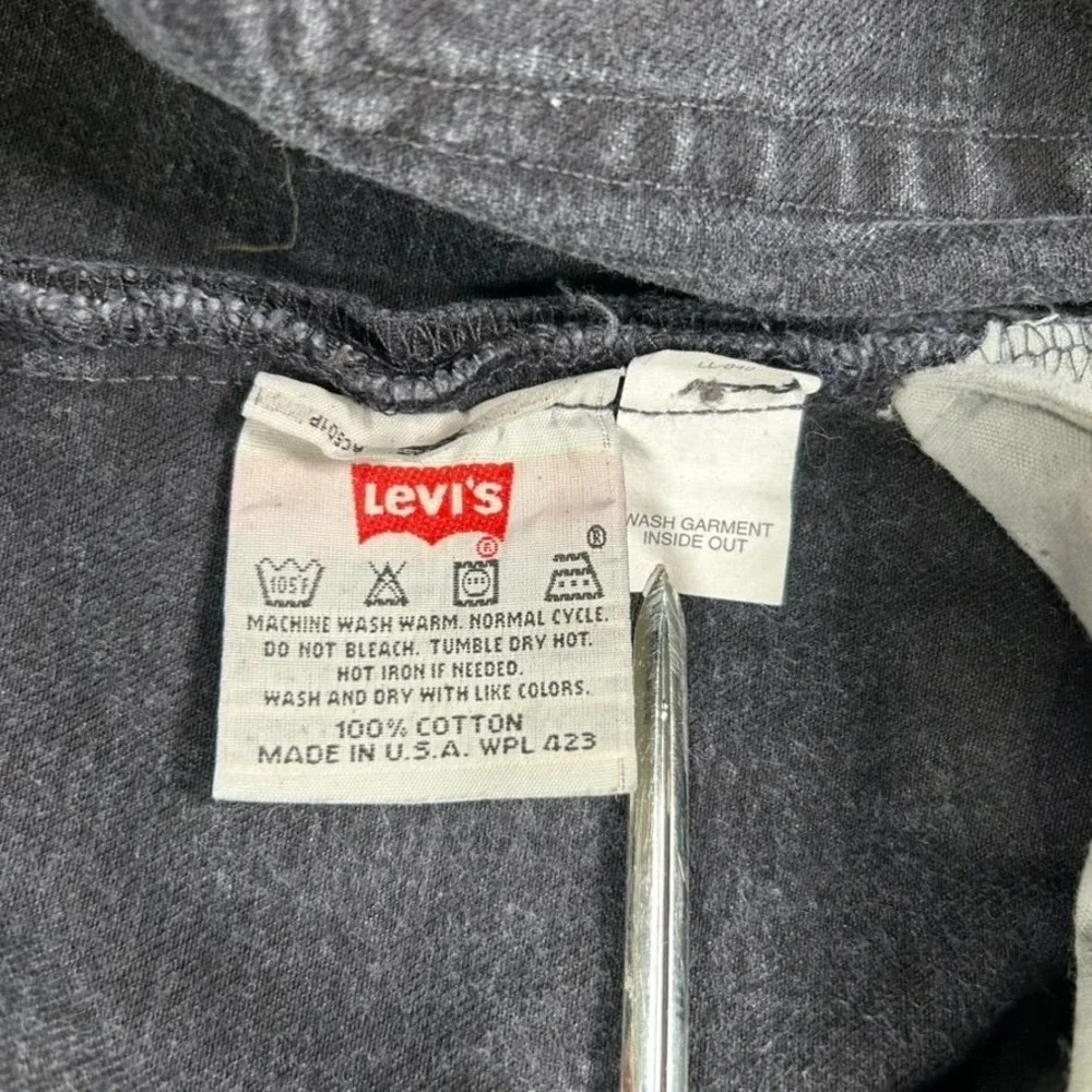 Vintage Levis 501XX Button Fly Black Denim Jeans Men 42x32 Straight Leg USA Made